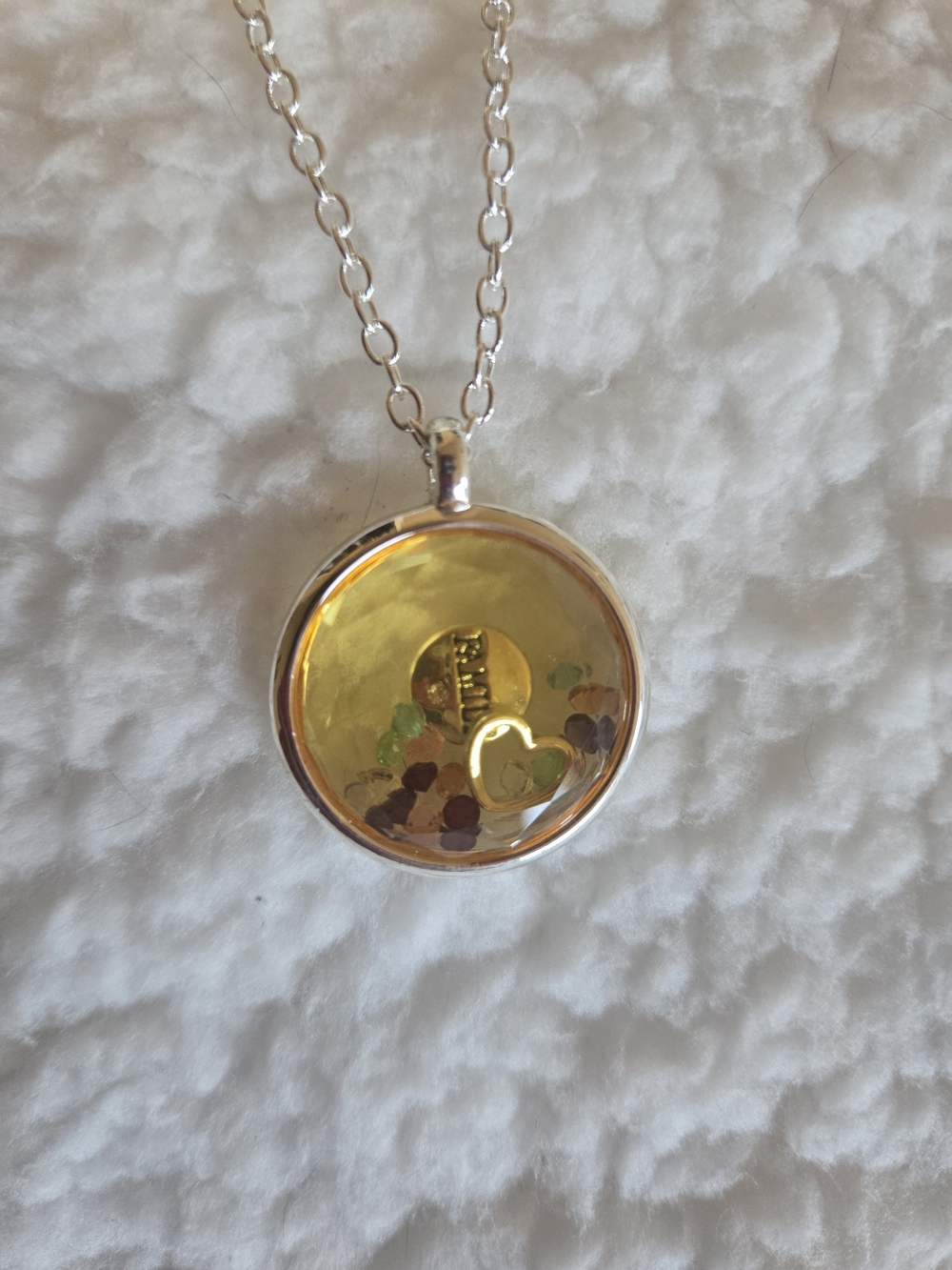 Avon Gold-Tone Floating Charm Round Locket Necklace